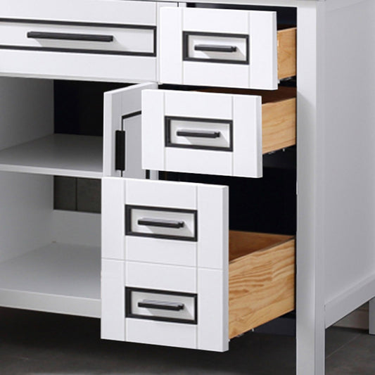 WOODBRIDGE Milan 48"x21"x33" Solid Wood Bath Vanities Cabinet Only without Top, White, Milan 4821-WH