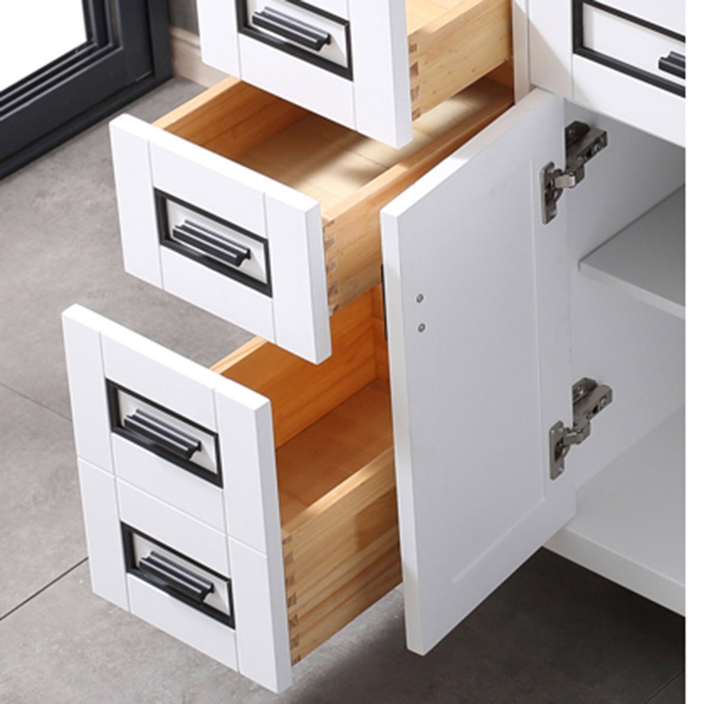 WOODBRIDGE Milan 49” Floor Mounted Single Basin Vanity Set with Solid Wood Cabinet