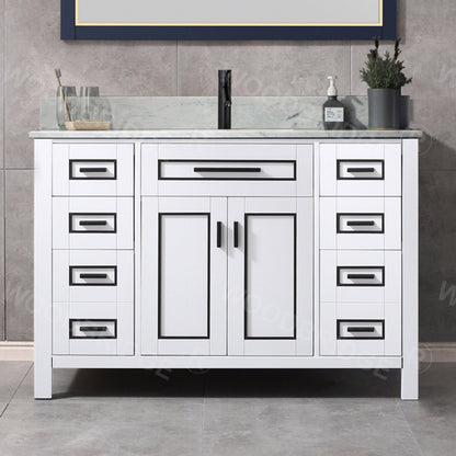 WOODBRIDGE Milan 49” Floor Mounted Single Basin Vanity Set with Solid Wood Cabinet