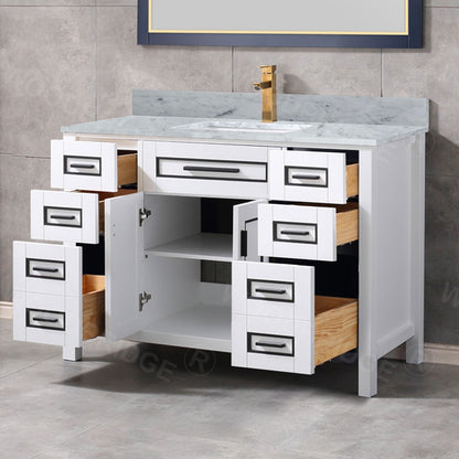 WOODBRIDGE Milan 49” Floor Mounted Single Basin Vanity Set with Solid Wood Cabinet