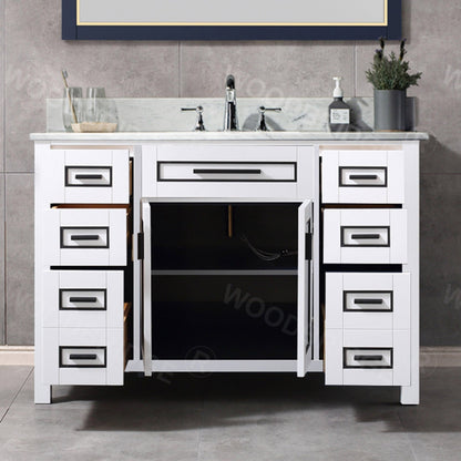 WOODBRIDGE Milan 49” Floor Mounted Single Basin Vanity Set with Solid Wood Cabinet