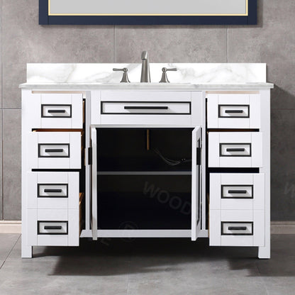 WOODBRIDGE Milan 49” Floor Mounted Single Basin Vanity Set with Solid Wood Cabinet