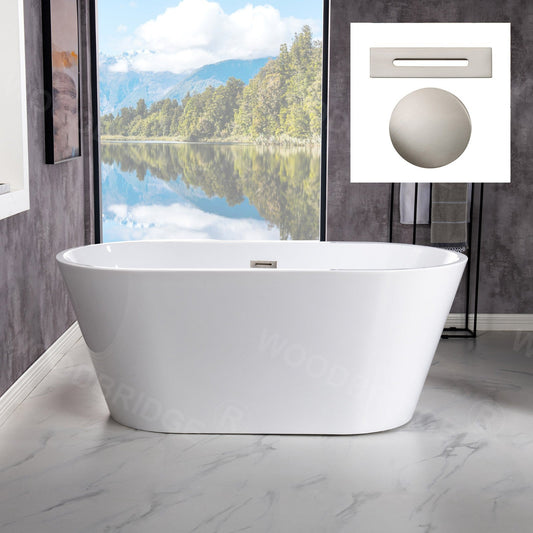 WOODBRIDGE 54" Acrylic Freestanding Bathtub Contemporary Soaking Tub