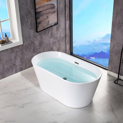 WOODBRIDGE 54" Acrylic Freestanding Bathtub Contemporary Soaking Tub