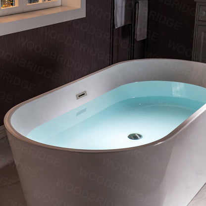 WOODBRIDGE 54" Acrylic Freestanding Bathtub Contemporary Soaking Tub