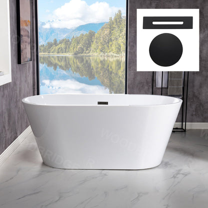 WOODBRIDGE 54" Acrylic Freestanding Bathtub Contemporary Soaking Tub