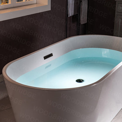 WOODBRIDGE 54" Acrylic Freestanding Bathtub Contemporary Soaking Tub