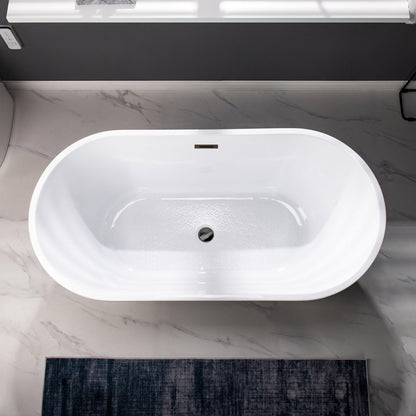 WOODBRIDGE 54" Acrylic Freestanding Bathtub Contemporary Soaking Tub