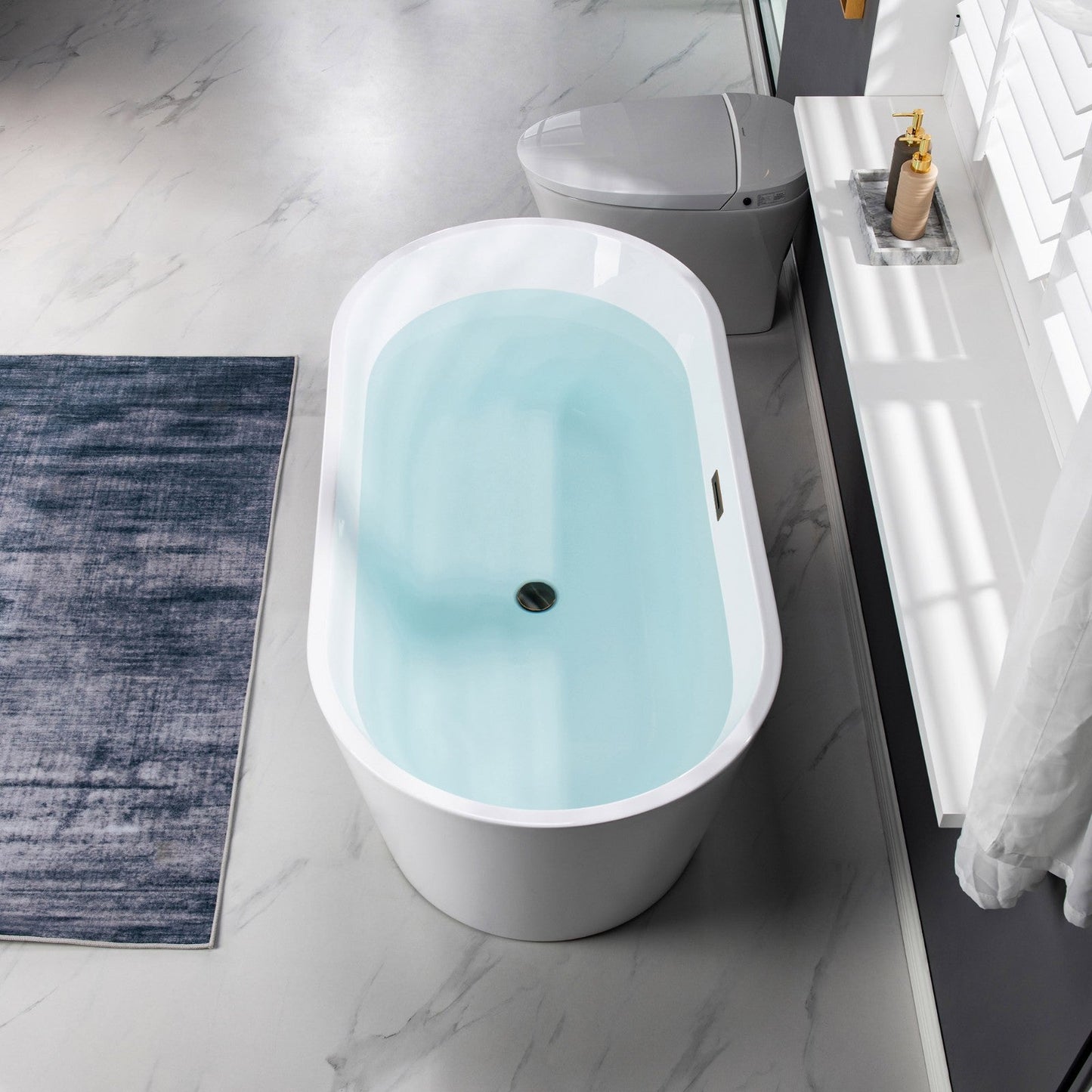 WOODBRIDGE 54" Acrylic Freestanding Bathtub Contemporary Soaking Tub