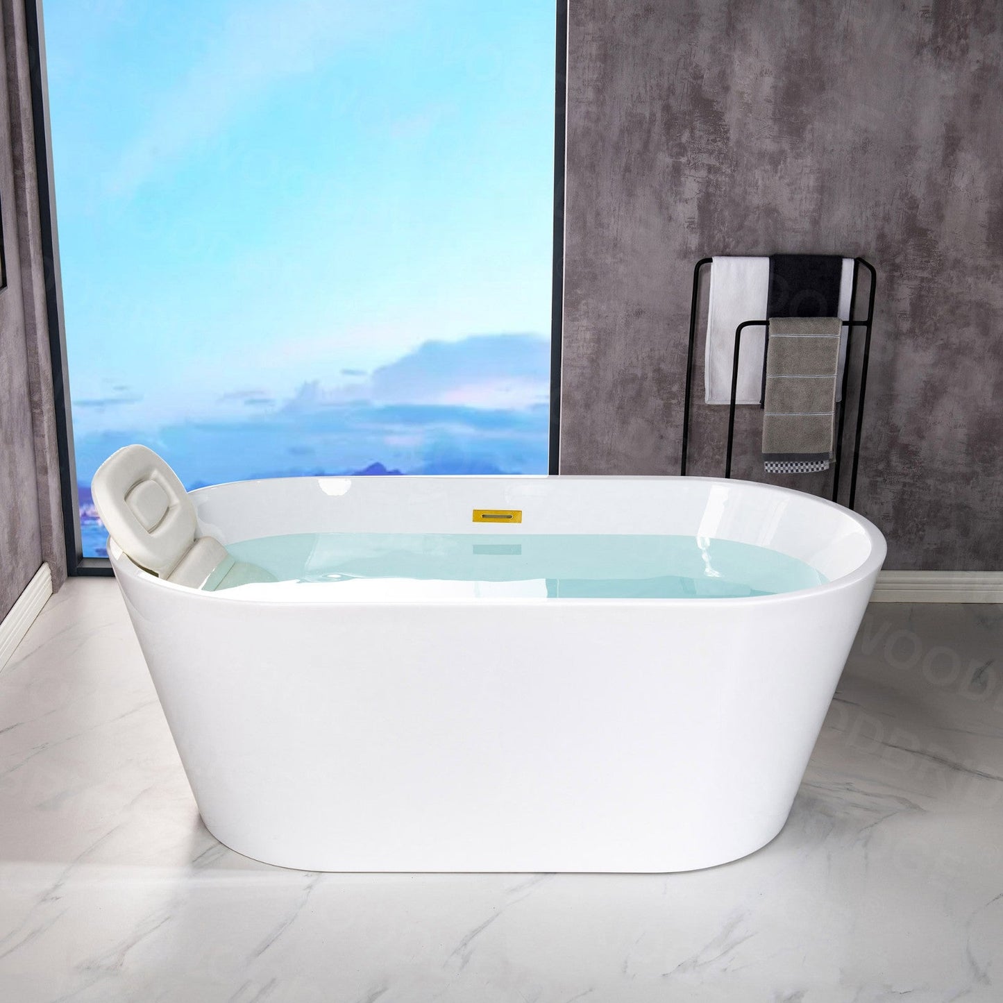 WOODBRIDGE 54" Acrylic Freestanding Bathtub Contemporary Soaking Tub
