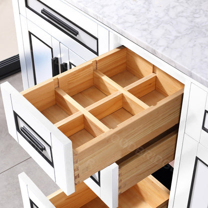 WOODBRIDGE Milan 61” Floor Mounted Single Basin Vanity Set with Solid Wood Cabinet