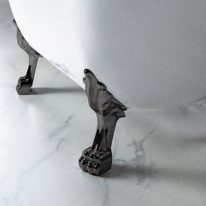 WOODBRIDGE 59" Heavy Duty Acrylic Double Slipper Clawfoot Bath Tub