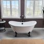 WOODBRIDGE 59" Heavy Duty Acrylic Double Slipper Clawfoot Bath Tub