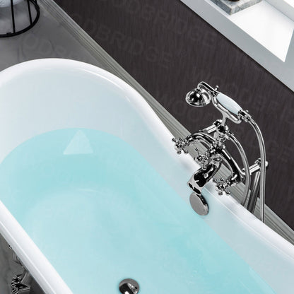 WOODBRIDGE 59" Heavy Duty Acrylic Double Slipper Clawfoot Bath Tub