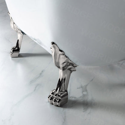 WOODBRIDGE 59" Heavy Duty Acrylic Double Slipper Clawfoot Bath Tub