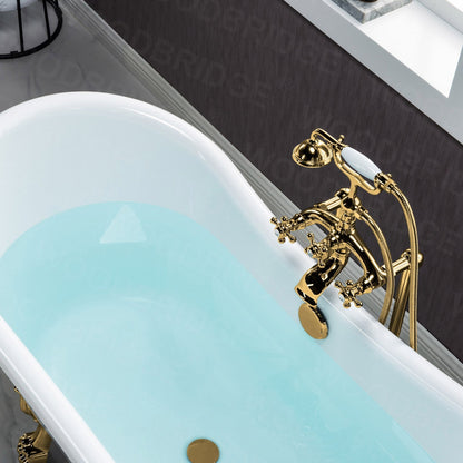 WOODBRIDGE 59" Heavy Duty Acrylic Double Slipper Clawfoot Bath Tub