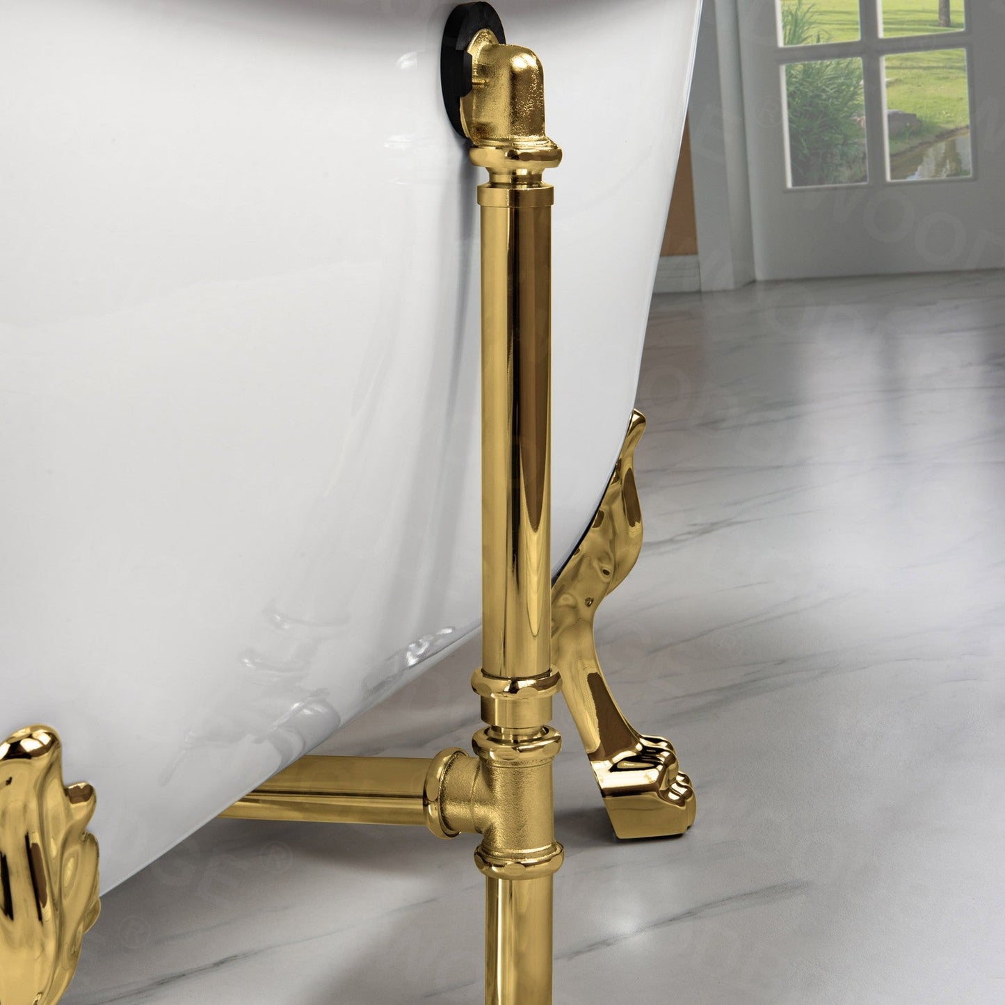 WOODBRIDGE 59" Heavy Duty Acrylic Double Slipper Clawfoot Bath Tub