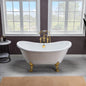 WOODBRIDGE 59" Heavy Duty Acrylic Double Slipper Clawfoot Bath Tub