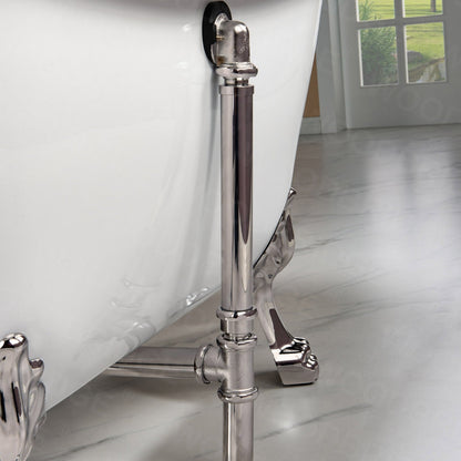 WOODBRIDGE 59" Heavy Duty Acrylic Double Slipper Clawfoot Bath Tub