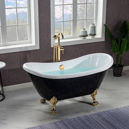 WOODBRIDGE 59" Heavy Duty Acrylic Double Slipper Clawfoot Bath Tub