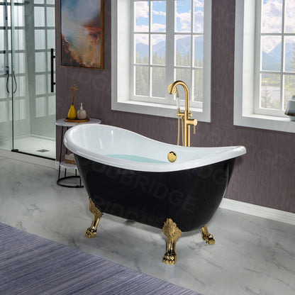 WOODBRIDGE 59" Heavy Duty Acrylic Double Slipper Clawfoot Bath Tub
