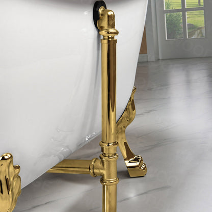 WOODBRIDGE 59" Heavy Duty Acrylic Double Slipper Clawfoot Bath Tub