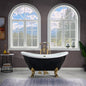 WOODBRIDGE 59" Heavy Duty Acrylic Double Slipper Clawfoot Bath Tub