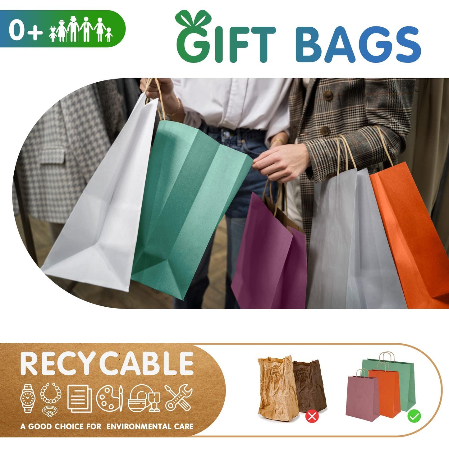 Kraft Paper Bags with Handles 16 x 6 x 12 Inch Pack of 25 Red Gift