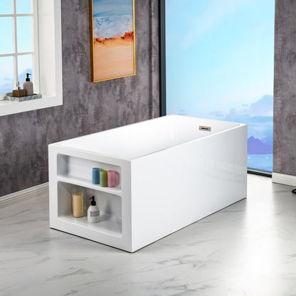 WOODBRIDGE 59" Acrylic Freestanding Bathtub Contemporary Soaking Tub