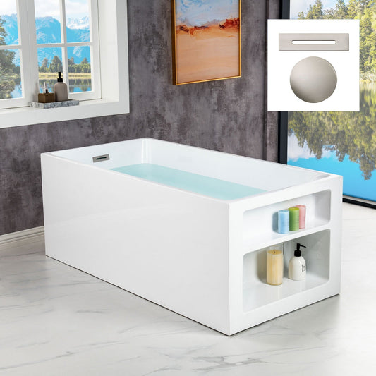 WOODBRIDGE 59" Acrylic Freestanding Bathtub Contemporary Soaking Tub