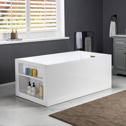 WOODBRIDGE 59" Acrylic Freestanding Bathtub Contemporary Soaking Tub