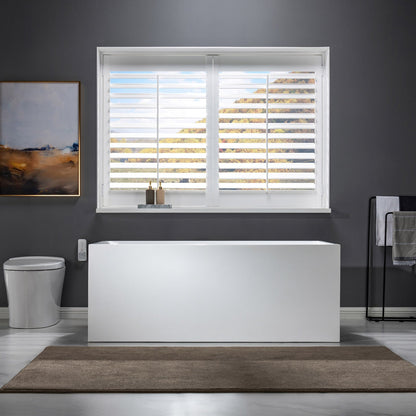 WOODBRIDGE 59" Acrylic Freestanding Bathtub Contemporary Soaking Tub