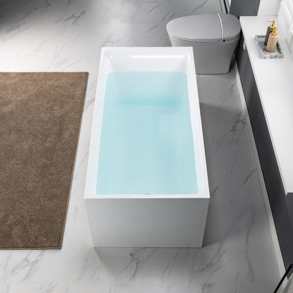 WOODBRIDGE 59" Acrylic Freestanding Bathtub Contemporary Soaking Tub