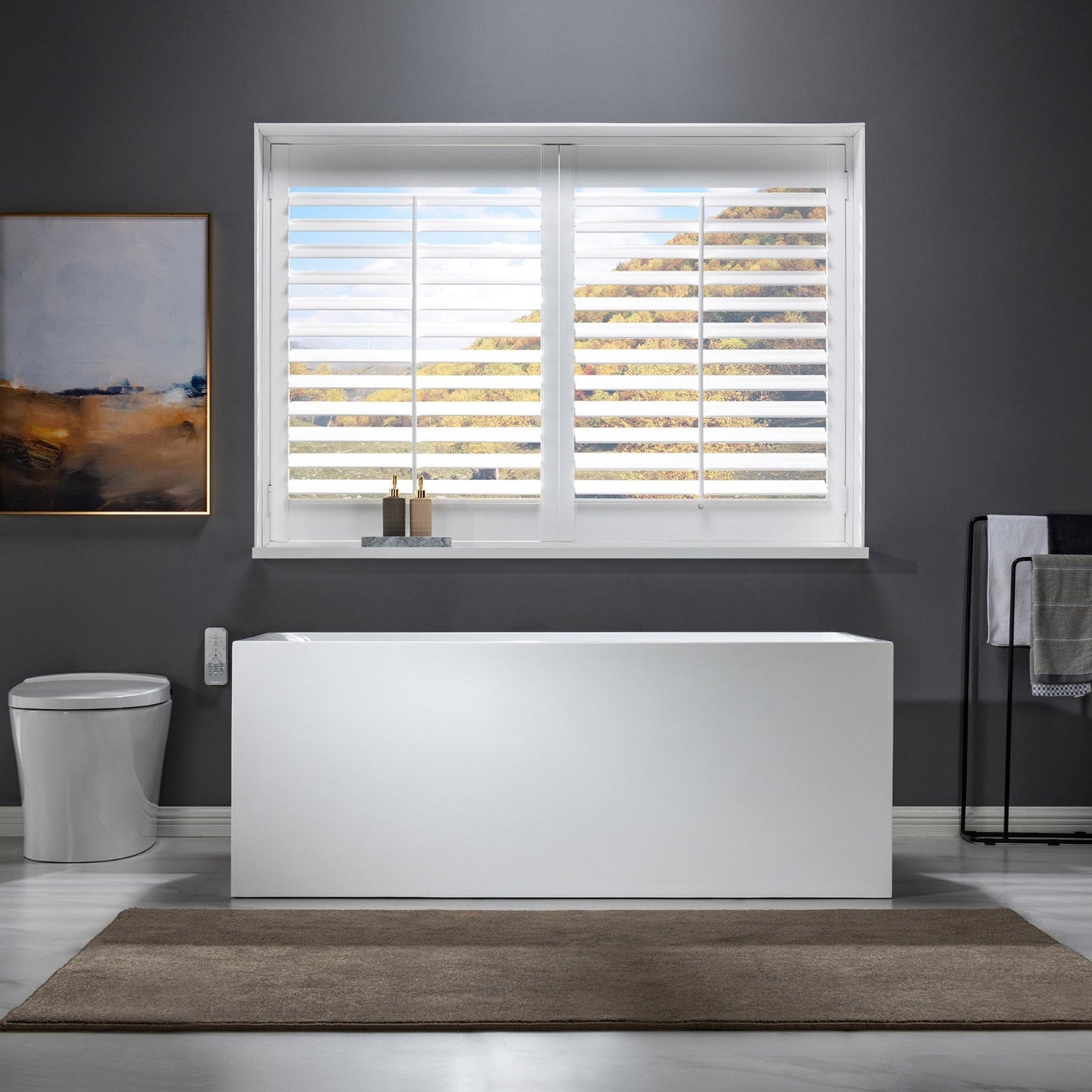 WOODBRIDGE 59" Acrylic Freestanding Bathtub Contemporary Soaking Tub