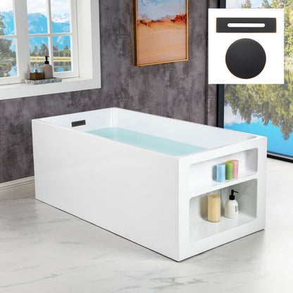 WOODBRIDGE 59" Acrylic Freestanding Bathtub Contemporary Soaking Tub