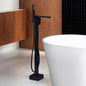 WOODBRIDGE F0003BN Contemporary Single Handle Floor Mount Freestanding Tub Filler Faucet with Hand shower