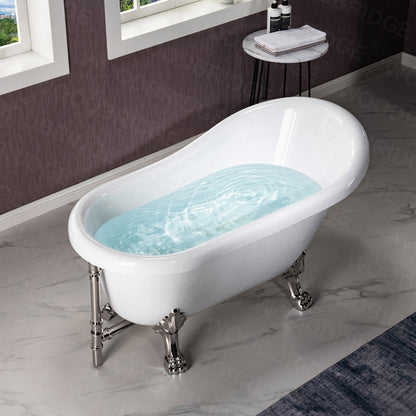 WOODBRIDGE 54" Heavy Duty Acrylic Slipper Clawfoot Bath Tub