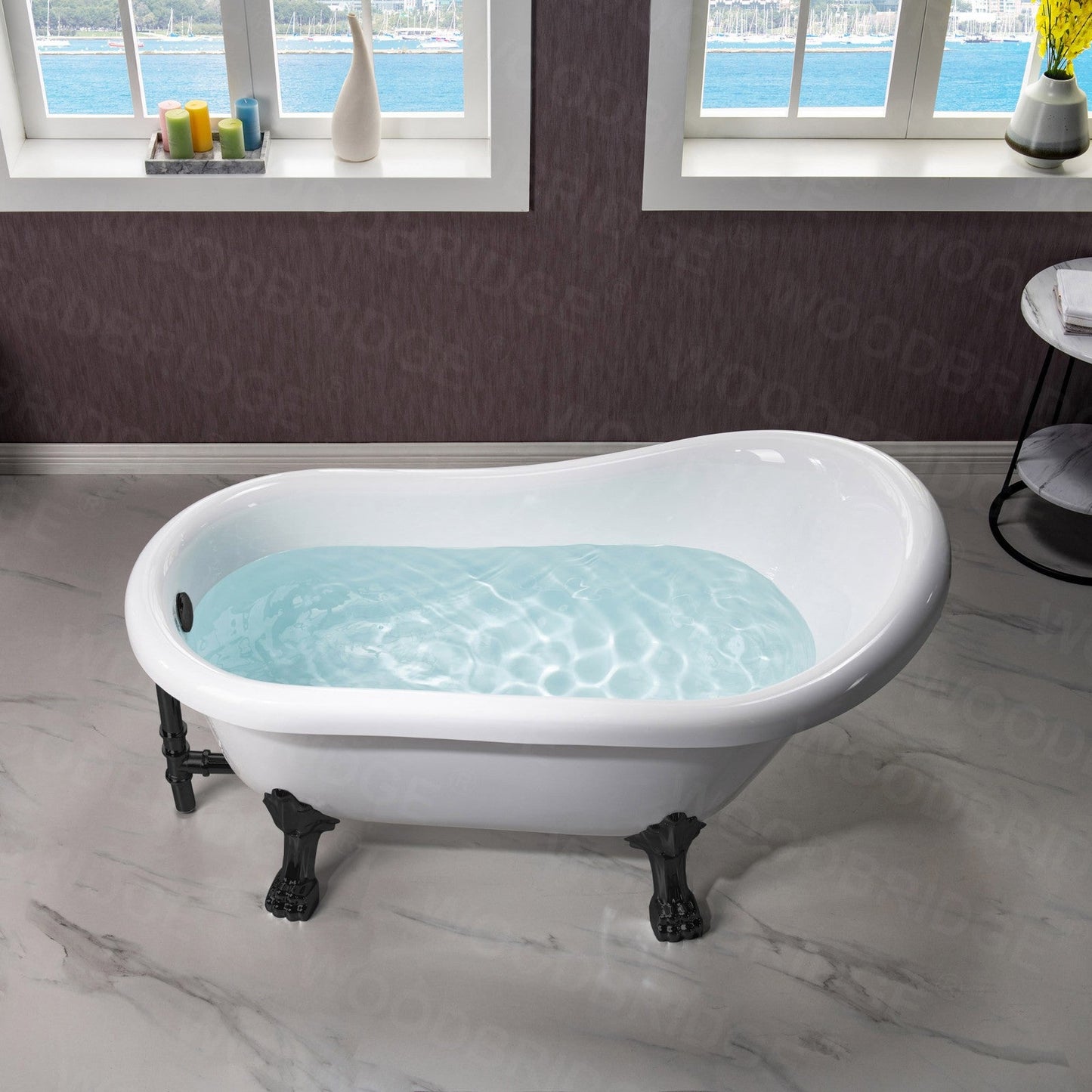 WOODBRIDGE 54" Heavy Duty Acrylic Slipper Clawfoot Bath Tub