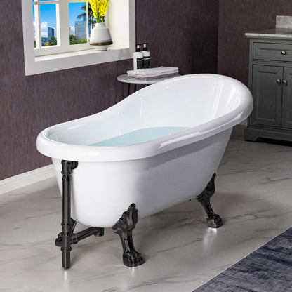 WOODBRIDGE 54" Heavy Duty Acrylic Slipper Clawfoot Bath Tub