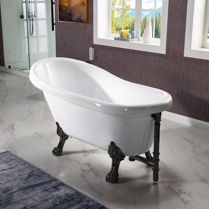 WOODBRIDGE 54" Heavy Duty Acrylic Slipper Clawfoot Bath Tub