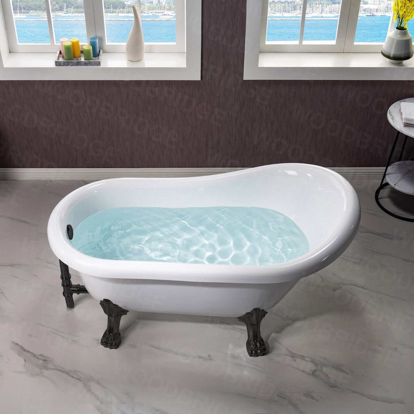 WOODBRIDGE 54" Heavy Duty Acrylic Slipper Clawfoot Bath Tub