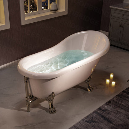 WOODBRIDGE 59" Heavy Duty Acrylic Slipper Clawfoot Bath Tub