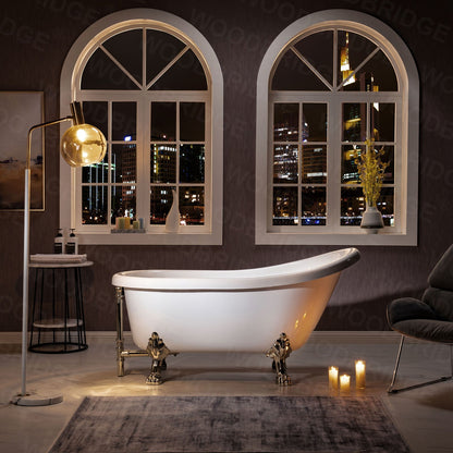 WOODBRIDGE 59" Heavy Duty Acrylic Slipper Clawfoot Bath Tub