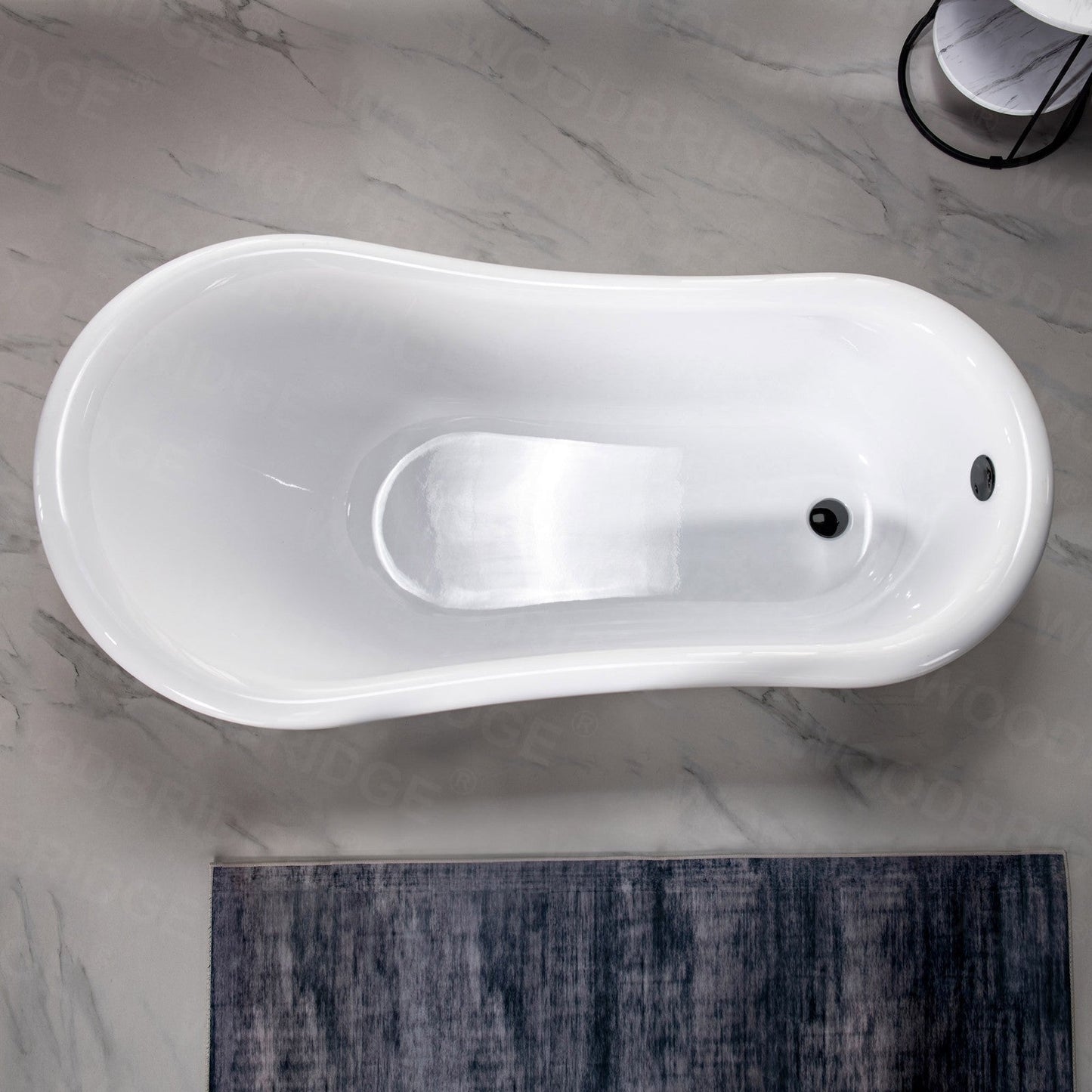 WOODBRIDGE 59" Heavy Duty Acrylic Slipper Clawfoot Bath Tub