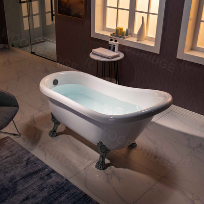 WOODBRIDGE 59" Heavy Duty Acrylic Slipper Clawfoot Bath Tub