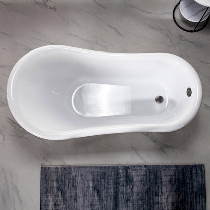 WOODBRIDGE 59" Heavy Duty Acrylic Slipper Clawfoot Bath Tub