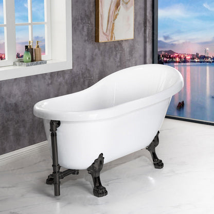 WOODBRIDGE 59" Heavy Duty Acrylic Slipper Clawfoot Bath Tub