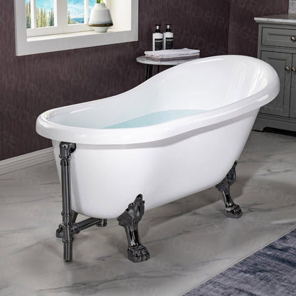 WOODBRIDGE 59" Heavy Duty Acrylic Slipper Clawfoot Bath Tub