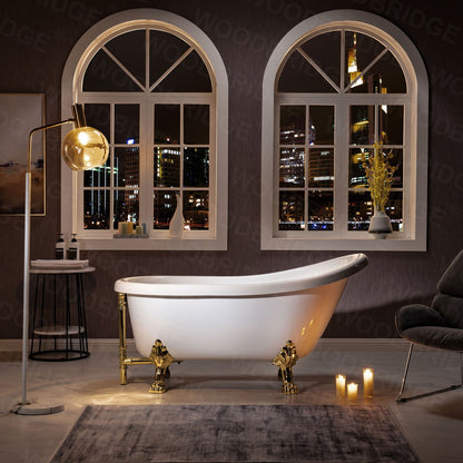 WOODBRIDGE 59" Heavy Duty Acrylic Slipper Clawfoot Bath Tub