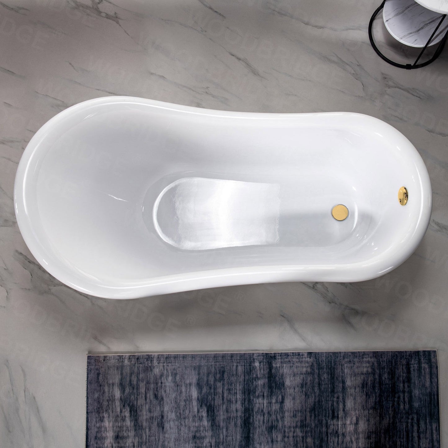 WOODBRIDGE 59" Heavy Duty Acrylic Slipper Clawfoot Bath Tub